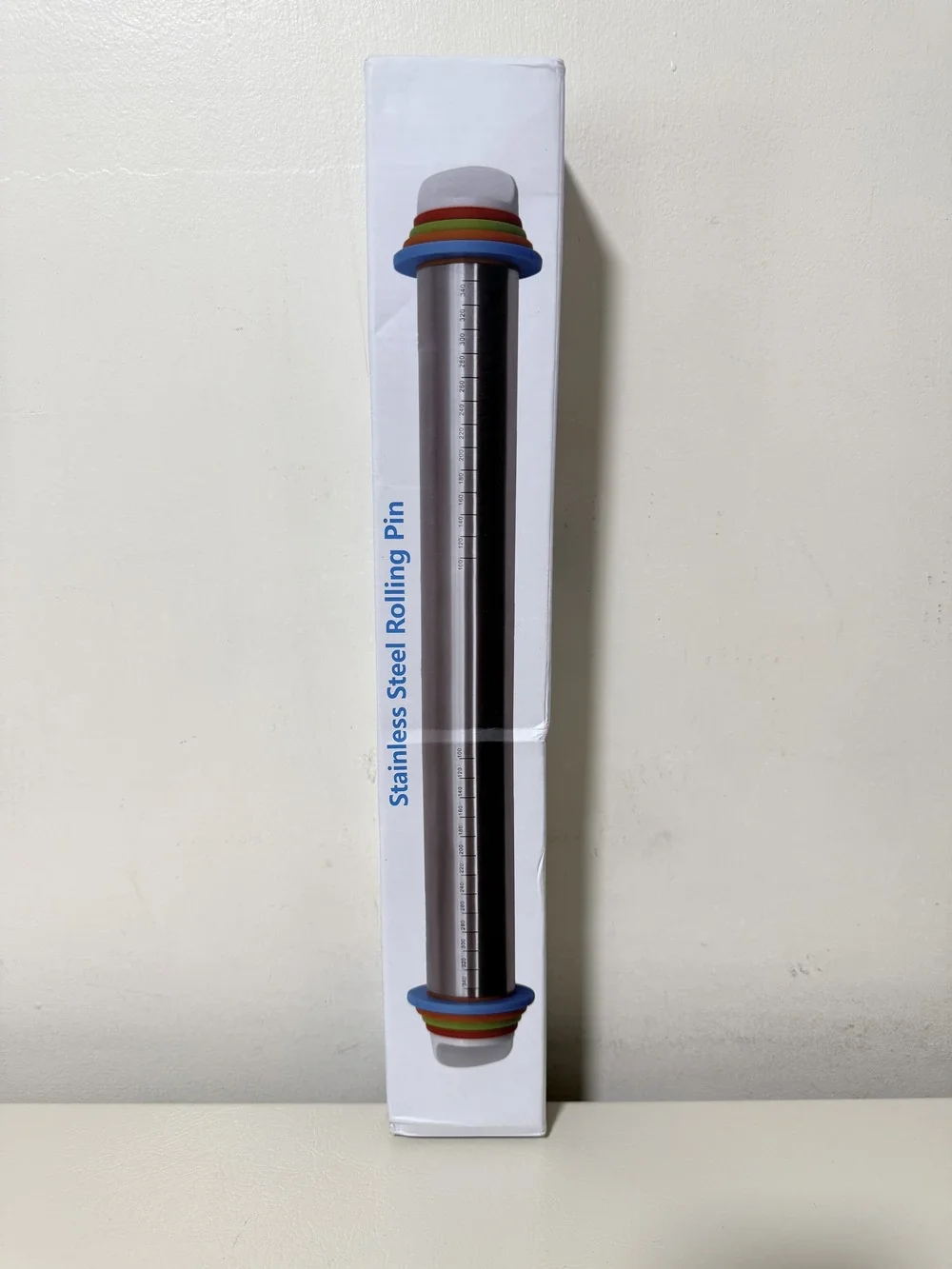 Adjustable Stainless Steel Rolling Pin 17 in 4 Thickness Discs Engraved